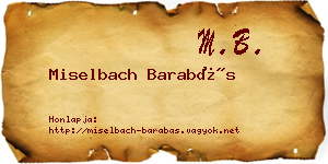 Miselbach Barabás névjegykártya